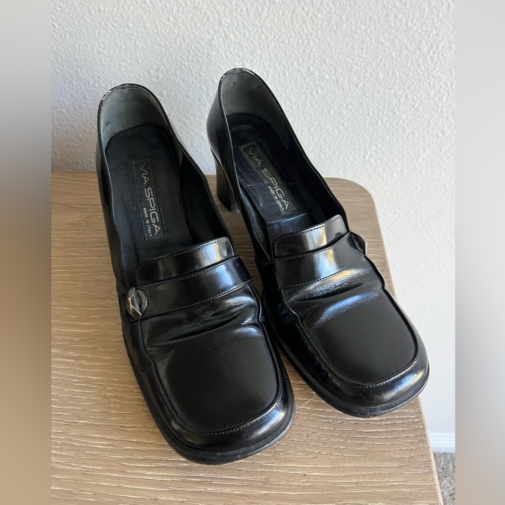 Vintage Patent Leather Loafer Pump Via Spiga- Size 8.5